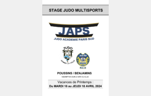 Stage Judo Multisports Avril 2024