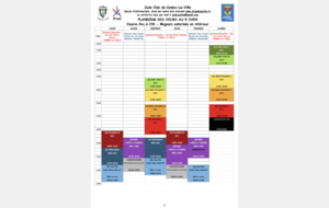 Planning à partir du mercredi 9 Juin