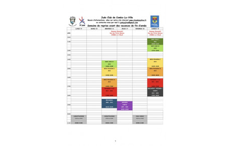 REPRISE DES COURS AU 15/12